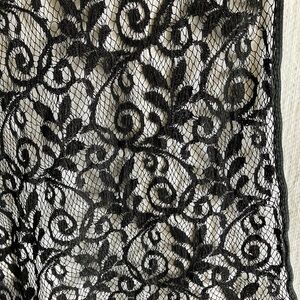 Delicate Black Floral Lace Overlay
